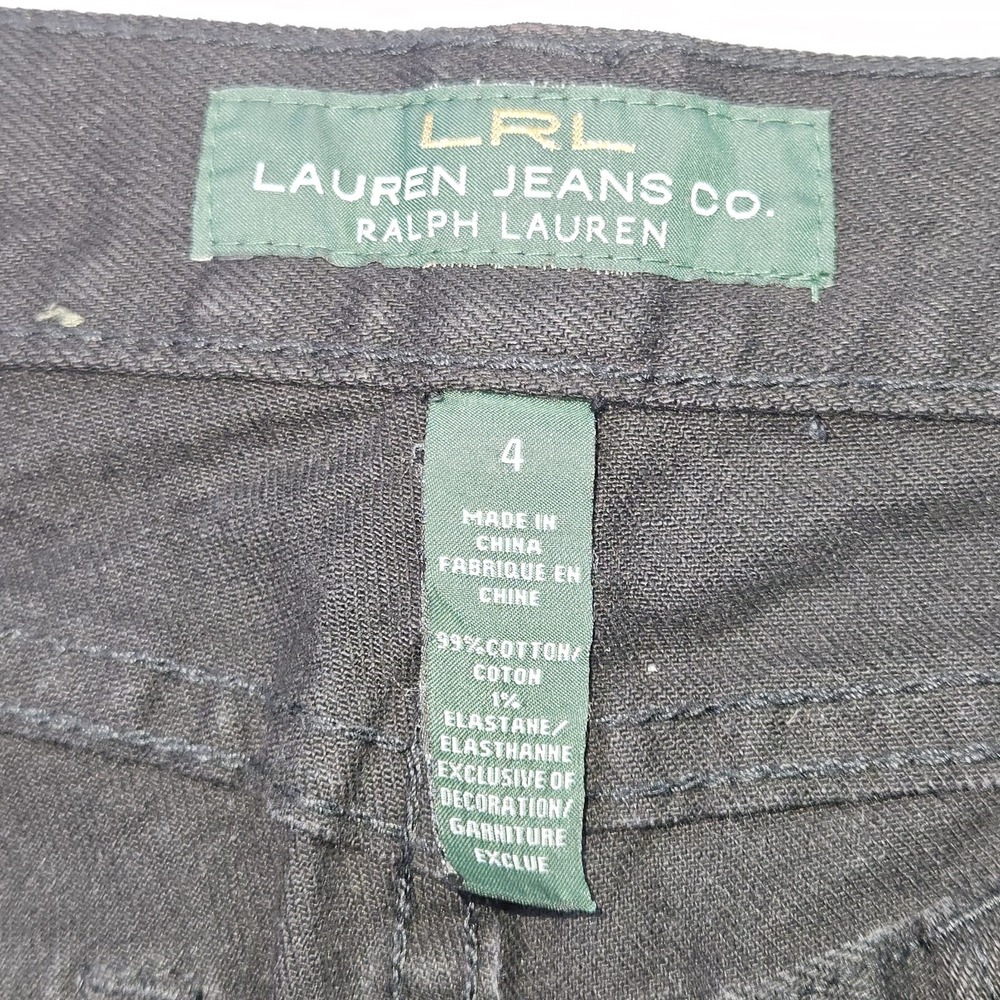 Lauren Ralph Lauren Jeans Women 4 Black Modern Slim Straight Leg Stretch Cotton - Picture 3 of 16